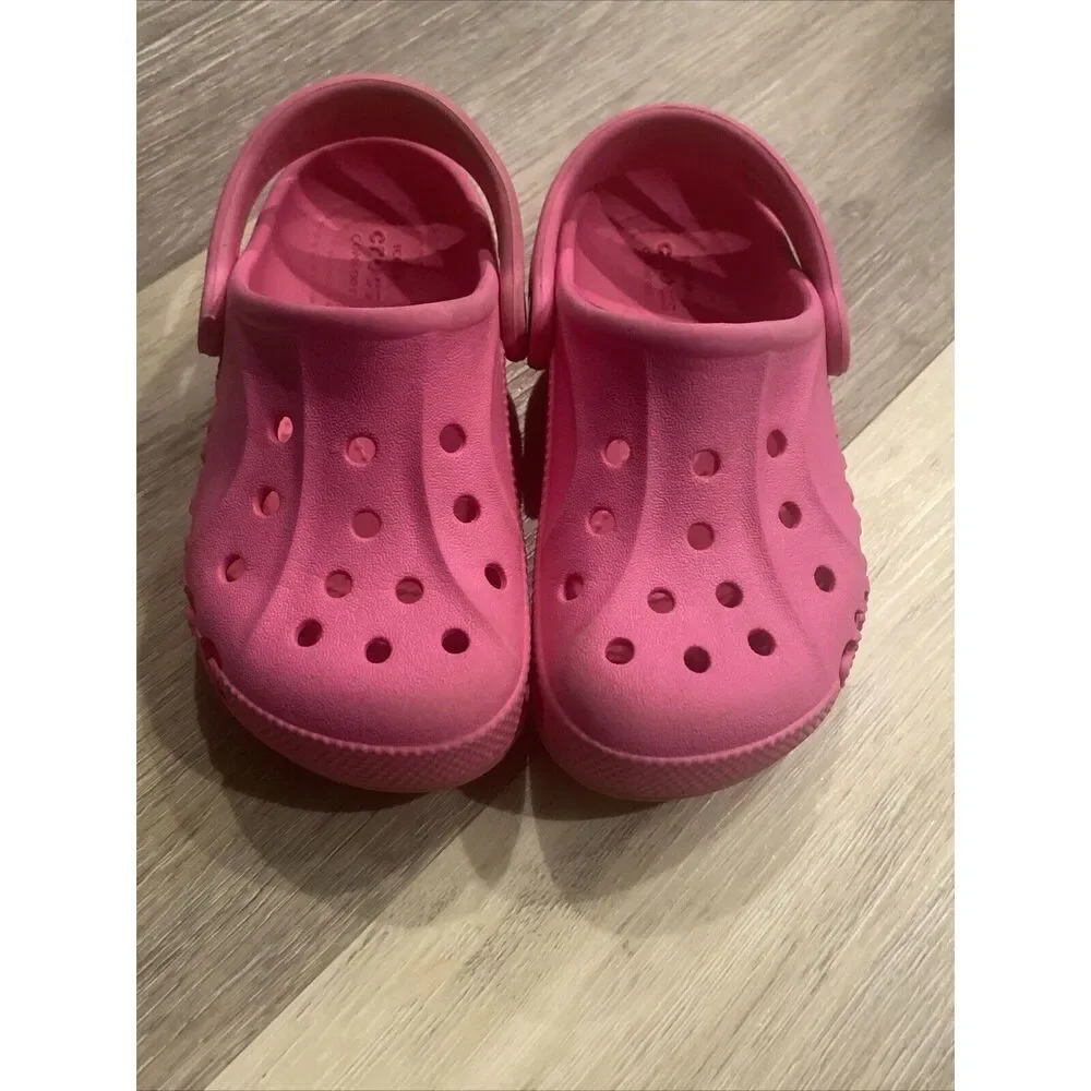 Crocs Coast Clog K Little Girl's Party Pink Sandals 204094-6U9 Size  C10